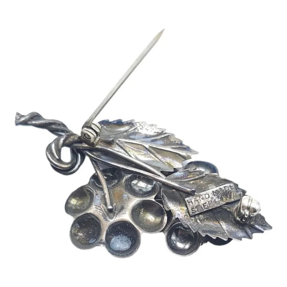 Mid Century Handmade Sterling Silver Flower Brooch Vintage on Card - Picture 5 of 5